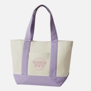 Trader Joe's 2026 Large Lavender Canvas Tote - NEW w/tags - Ltd. Edition